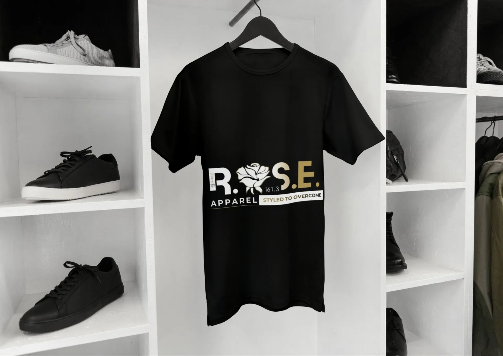 Apparel in a closet