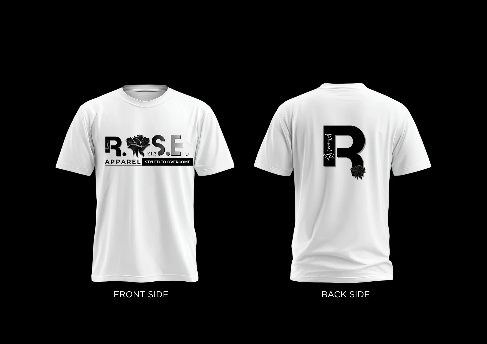 Front and back of a My Rose Apparel shirt